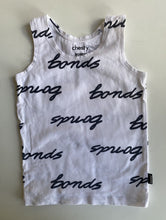 Load image into Gallery viewer, Bonds baby size 18-24 months white grey logo chesty tank singlet, VGUC
