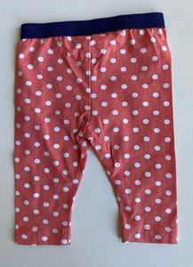 Sprout baby girl size 0-3 months pink orange spotted leggings pants, EUC