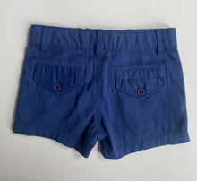 Load image into Gallery viewer, Purebaby baby boy size 0-3 months navy blue stripe shorts, EUC
