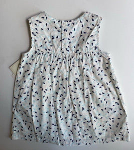 Country Road baby girl size 6-12 months white blue patterned dress, BNWT