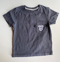 Load image into Gallery viewer, M&amp;S kids toddler size 2-3 years grey short sleeve t-shirt top pocket, VGUC
