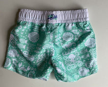 Load image into Gallery viewer, Target baby boy size 0-3 months green ocean swim shorts, VGUC
