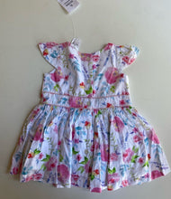 Load image into Gallery viewer, Target baby girl size 3-6 months white pink floral short sleeve party dress BNWT
