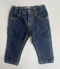 Load image into Gallery viewer, Osh Kosh B&#39;gosh baby size 3-6 months dark blue denim pull on jeans pants, VGUC
