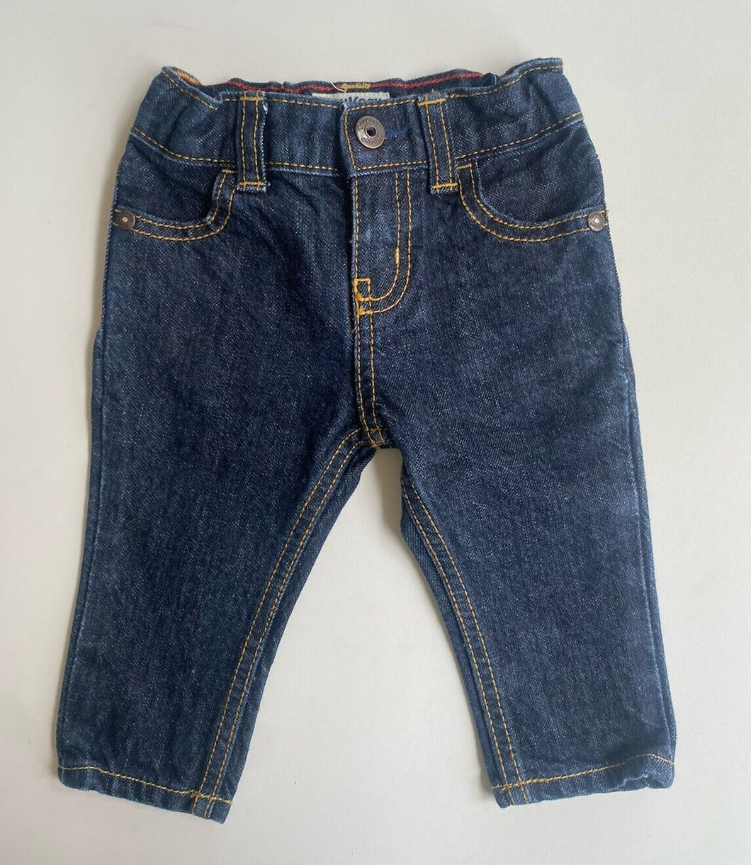 Osh Kosh B'gosh baby size 3-6 months dark blue denim pull on jeans pants, VGUC