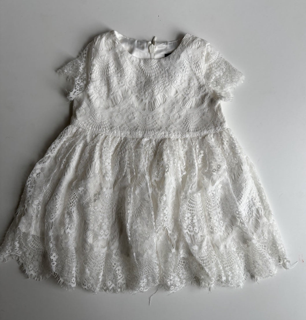 Bardot Junior baby girl size 0-3 months white lace short sleeve dress, Bardot Junior baby girl size 0-3 months white lace short sleeve dress,