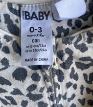 Load image into Gallery viewer, Cotton On baby girl size 0-3 months beige black leopard print one-piece, VGUC
