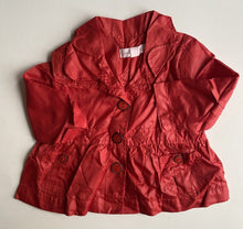 Load image into Gallery viewer, Pumpkin Patch baby girl size 0-3 months red button up light jacket, VGUC
