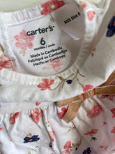 Load image into Gallery viewer, Carter&#39;s baby girl size 3-6 months white pink blue floral long sleeve dress VGUC
