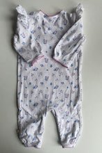 Load image into Gallery viewer, Bebe by Minihaha baby girl size 0-3 months white pink blue floral one-piece VGUC
