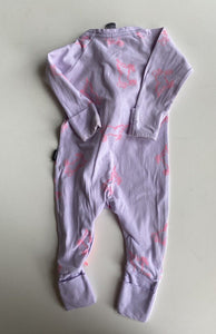 Bonds baby girl size 0-3 months zippy wondersuit purple pink unicorns, GUC