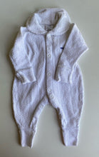 Load image into Gallery viewer, Bonds baby size 0-3 months white Terry towelling collared wondersuit, VGUC
