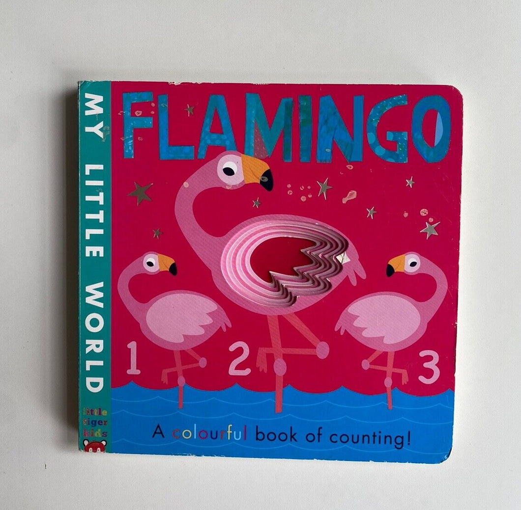 Flamingo A colourful book of counting kids toddler board book, VGUC