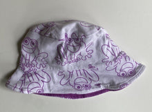 Load image into Gallery viewer, Bonds baby size 0-6 months white purple frogs sun hat, GUC
