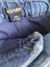 Load image into Gallery viewer, KIABI baby size 3-6 months dark blue denim drawstring pants, VGUC
