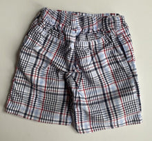 Load image into Gallery viewer, Peter Rabbit baby boy size 3-6 months blue red check shorts, VGUC
