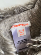 Load image into Gallery viewer, Country Road baby girl size 12-18 months grey reversible fluffy vest, EUC
