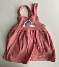 Load image into Gallery viewer, Homegrown baby girl size 3-6 months pink rainbow pinafore dress, VGUC
