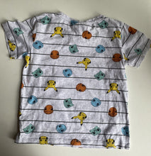 Load image into Gallery viewer, Pokemon kids boys size 7 grey stripe character t-shirt top, VGUC
