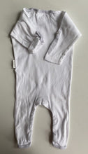 Load image into Gallery viewer, Purebaby baby size 3-6 months white one-piece growsuit animals, GUC
