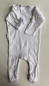 Purebaby baby size 3-6 months white one-piece growsuit animals, GUC