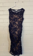 Load image into Gallery viewer, Ripe Women&#39;s size XS maternity beige navy blue lace sleeveless dress, EUC
