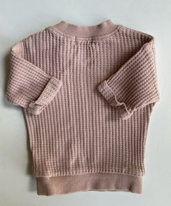 Jamie Kay baby girl size 3-6 months dusty pink waffle light jumper top, VGUC