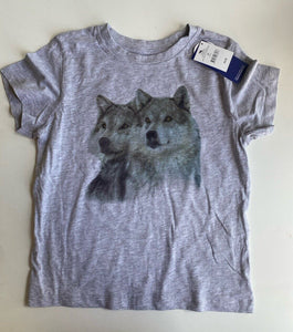 Cotton On Free kids girls size 12 grey short sleeve t-shirt husky dogs, BNWT