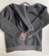 Load image into Gallery viewer, Bauhaus kids boys size 12 dark grey polar fleece hooded jumper zip up, VGUC
