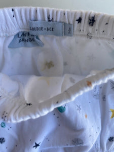 Goldie + Ace baby size 3-6 months white bloomers pants undersea, VGUC