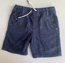 Load image into Gallery viewer, Target kids boys size 5 navy blue denim drawstring elastic waist shorts, VGUC
