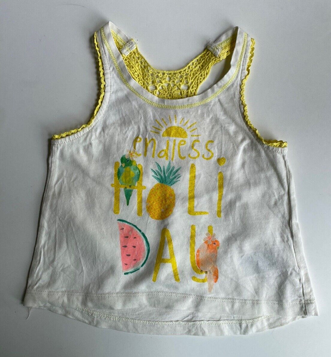 Pumpkin Patch kids girls toddler size 2 yellow tank top, VGUC