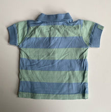 Load image into Gallery viewer, Pumpkin Patch baby boy size 0-3 months blue green stripe polo top, VGUC
