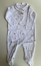 Load image into Gallery viewer, Little White Company baby size 6-9 months white collared one-piece lion, VGUC
