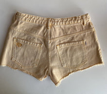 Load image into Gallery viewer, Sunnyville kids girls size 10 orange distressed denim shorts, VGUC
