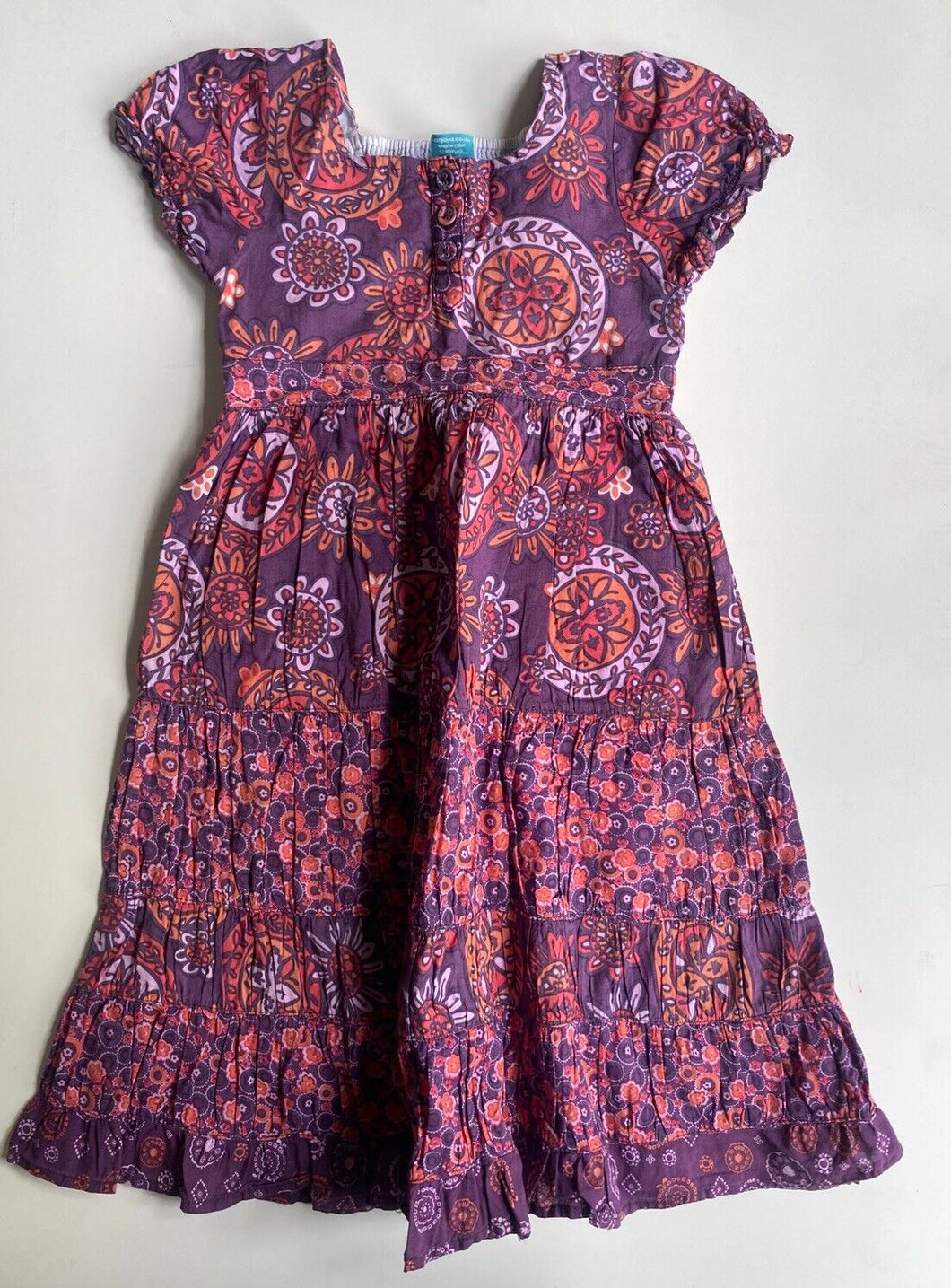 Pumpkin Patch kids girls size 5 purple orange floral boho dress, VGUC