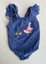 Load image into Gallery viewer, Baby Boden baby girl size 18-24 months blue spotted bathers duck, VGUC
