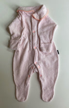 Load image into Gallery viewer, Bonds baby girl size 0-3 months pink collared Terry towelling wondersuit, VGUC
