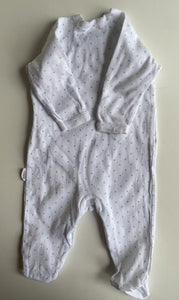 Bonds baby size 0-3 months white green spotted wrap one-piece, VGUC