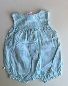 Sprout baby size 0-3 months green fish romper one-piece, VGUC