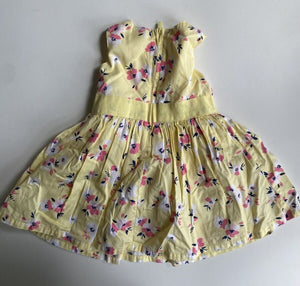 Carter's baby girl size 9-12 months yellow pink floral party dress, VGUC