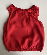 Load image into Gallery viewer, Origami kids girls size 7 red sleeveless party top blouse flower, VGUC
