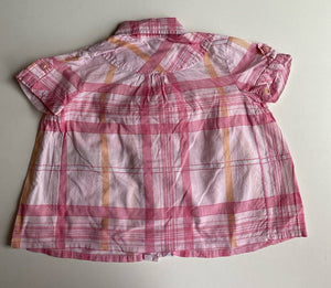 Burberry kids girls toddler size 2 years pink check button up shirt, VGUC