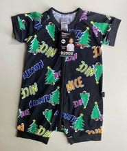 Load image into Gallery viewer, Bonds baby size 12-18 months zippy wondersuit black Christmas trees, BNWT
