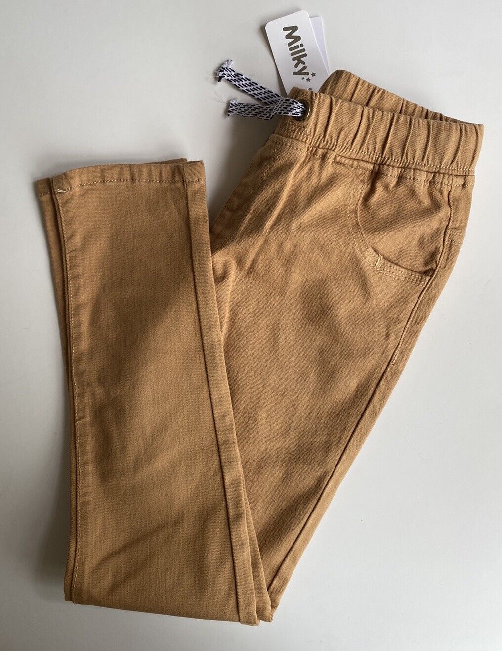 Milky kids boys size 10 brown drawstring elastic waist pants, BNWT