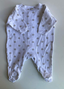 Marquise baby size newborn white grey spotted one-piece, VGUC