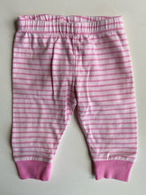 Load image into Gallery viewer, Sprout baby girl size 0-3 months pink stripe leggings pants, VGUC
