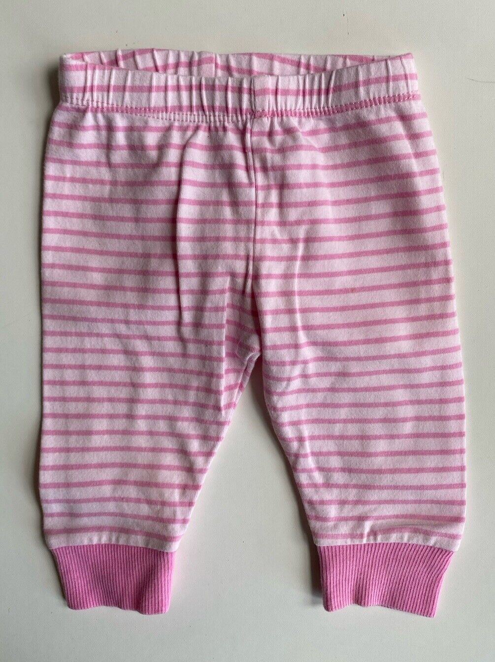 Sprout baby girl size 0-3 months pink stripe leggings pants, VGUC