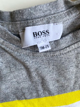 Load image into Gallery viewer, Hugo Boss baby size 6-9 months grey yellow short sleeve t-shirt top, VGUC
