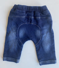 Load image into Gallery viewer, Korango baby size 0-3 months dark blue denim pull on elastic waist pants, VGUC
